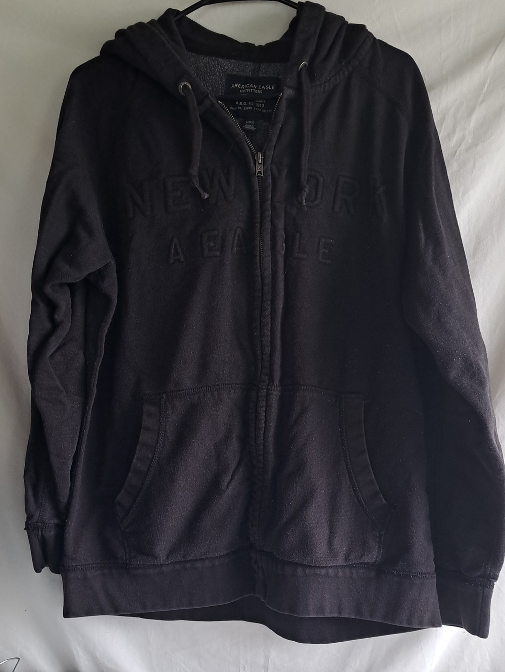 American Eagle Outfitters Black Hooded Zip Jacket